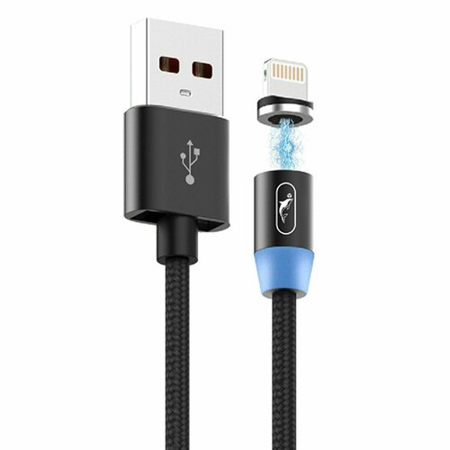 кабель штекер usb в 2 0 штекер lightning 1 5м орбита ot pcc29 Кабель USB - Apple lightning, SKYDOLPHIN S59L, magnetic, черный, 1 шт.