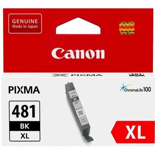 Картридж струйный Canon CLI-481BK XL черный Увеличенной емкости водорастворимый тип 2280 стр, для Canon (2047C001) струйный картридж cli 481pb xl 2048c001 для canon pixma ts6140 ts8140 ts9140 tr7540 tr8540 фото голубой 500 стр