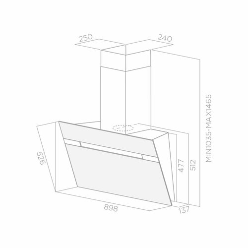 Вытяжка каминная JET AIR BONNY BL 90 A Декоративный дизайн наклонная 90 см сенсорное управление 800 куб м черная 4639000₽