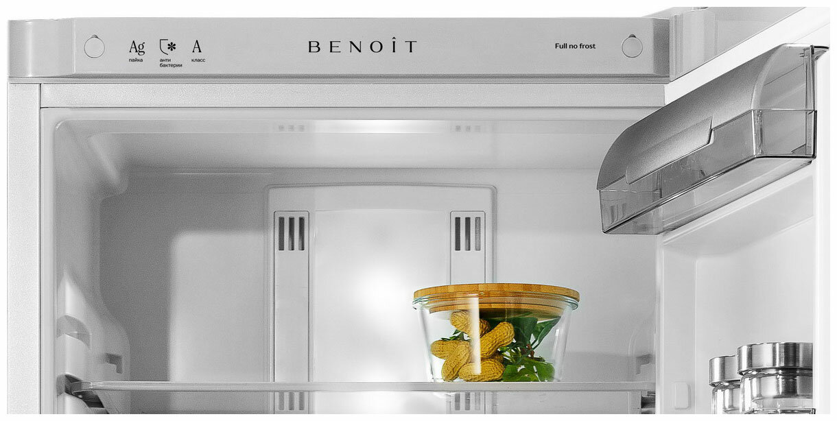 Двухкамерный холодильник Benoit 344E серебристый металлопласт - фотография № 3