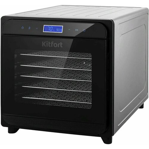 Сушилка для овощей и фруктов KitFort КТ-1934 нержавеющая стальчерный 24шт 2209500₽