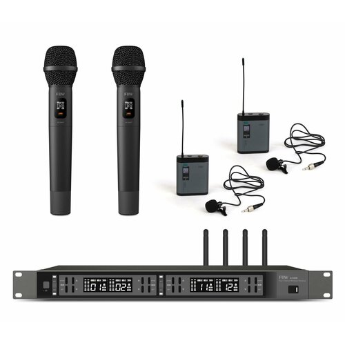 Fbw a4-22mix четырёхканальная радиосистема a140r2xa100bt2x100ht 512-562мгц fm-модуляция 21030мвт 3 уровня squelch индикация батареи 50гц-15кгц 3324100₽