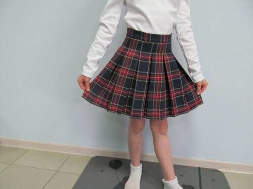 Школьная юбка Классики, размер 30, мультиколор, красный