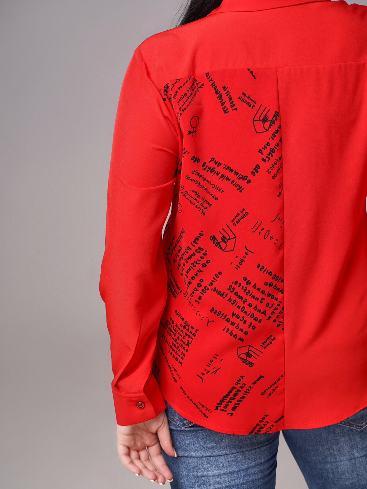 Рубашка DiSORELLE, повседневный стиль, свободный силуэт, длинный рукав, размер 50, красный - фотография № 5