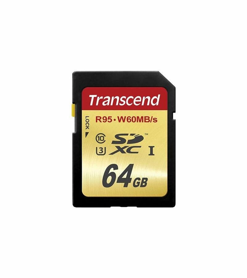 Карта памяти Transcend UHS-I U3 SD card 64GB (TS64GSDC500S)