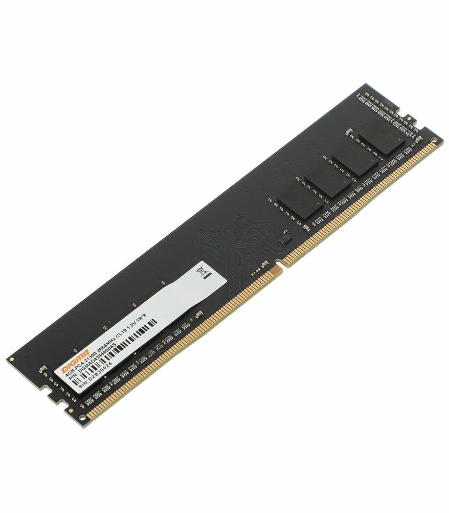 Оперативная память Digma DDR4 4Gb 2666MHz RTL PC4-21300 CL19 DIMM 288-pin 1.2В single rank