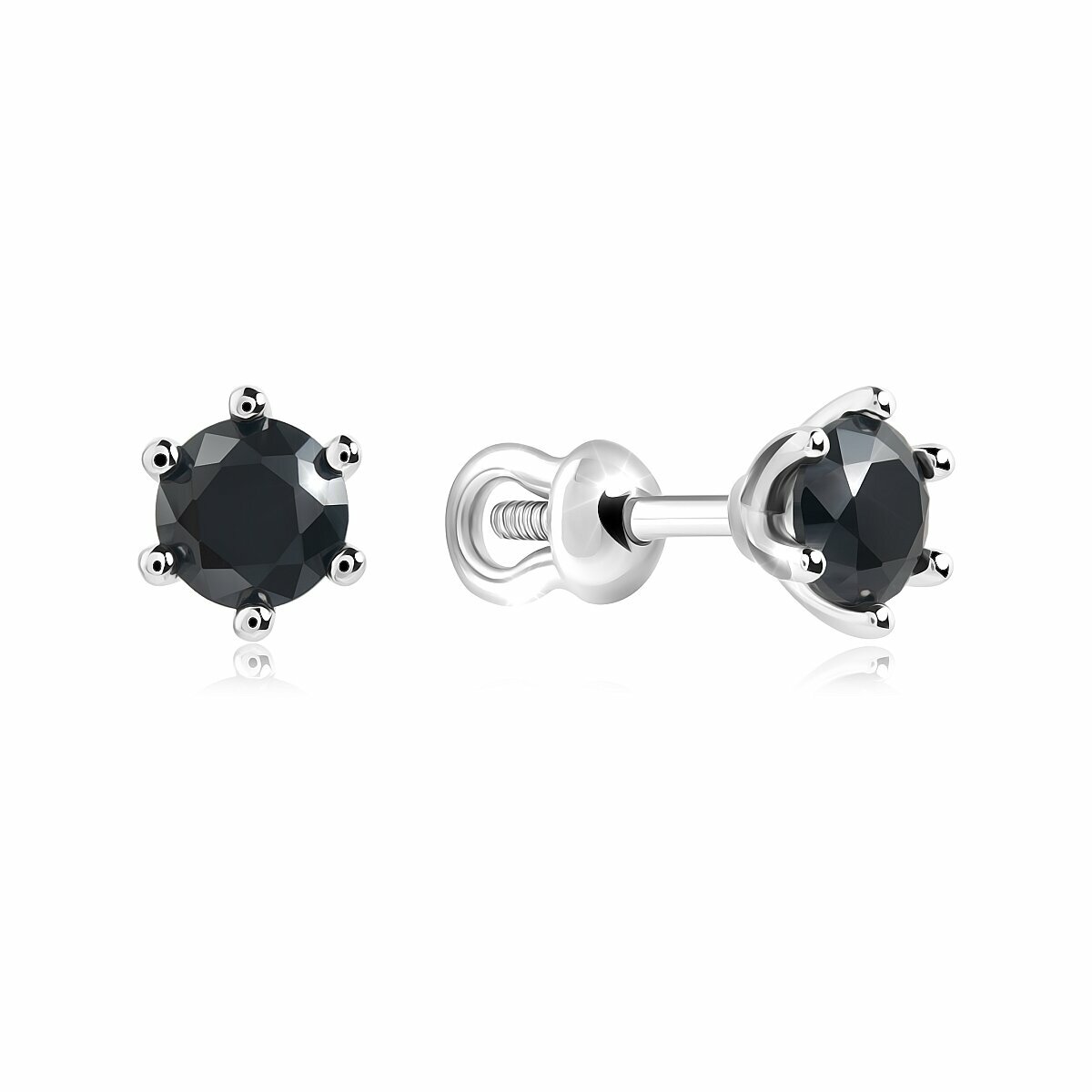 Серьги VALTERA пусеты/гвоздики из серебра 925 пробы с фианитами, хороший подарок, 116912