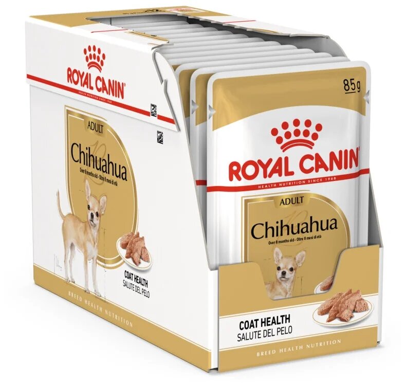 Влажный корм для собак Royal Canin породы Чихуахуа, для здоровья кожи и шерсти, 85 г х 12шт