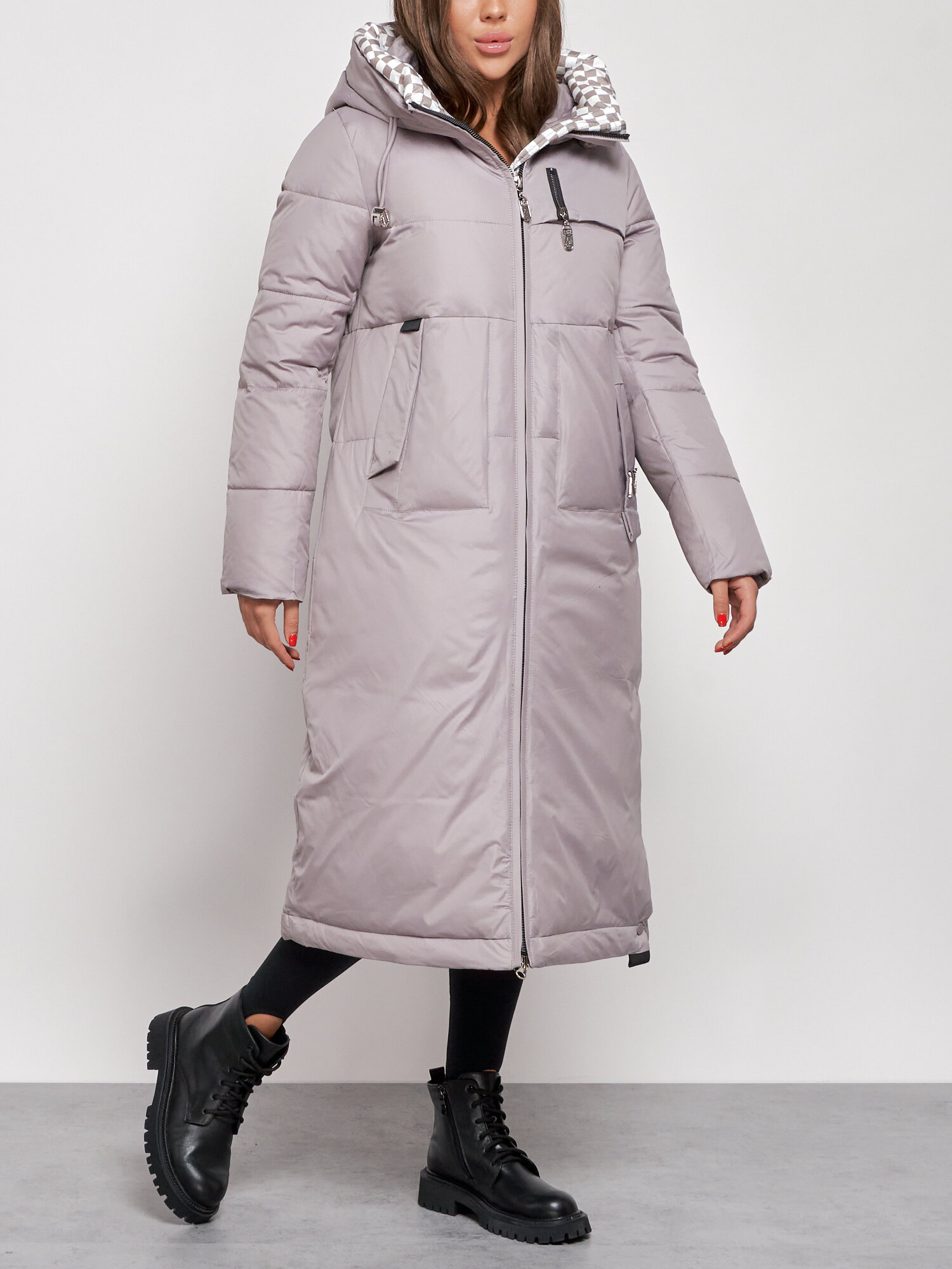 Пальто утепленное молодежное зимнее женское AD59120B, 48