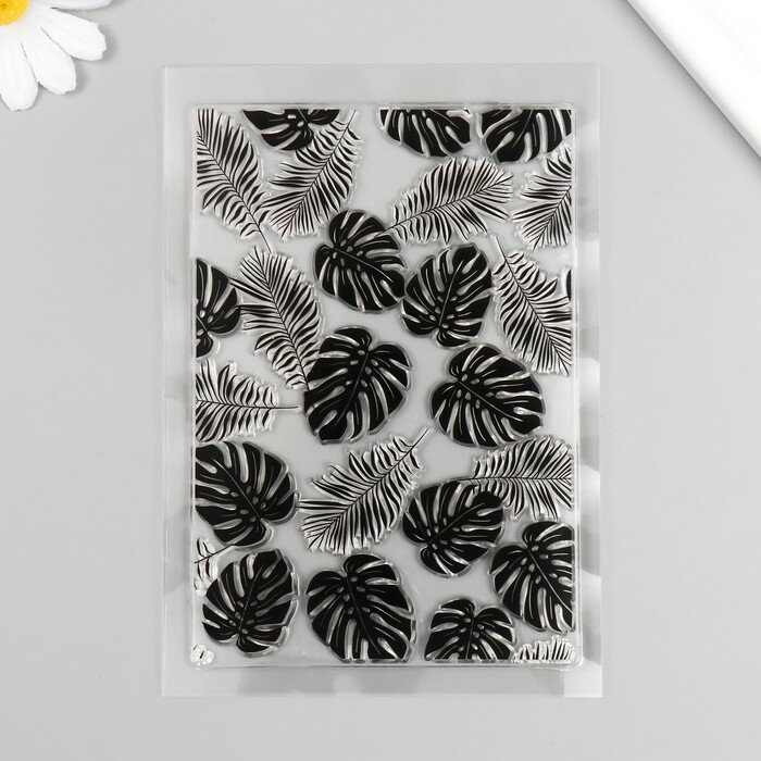 Штамп для творчества силикон "Пальмовые листья" 16х11 см 9519555