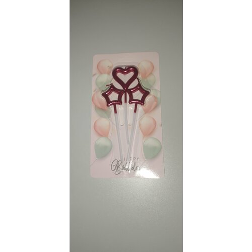 Свечи для торта 3шт красные