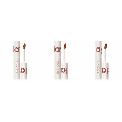 Focallure Помада для губ жидкая суперстойкая Clay Pillowy Soft Liquid Lipstick тон 003, 2 г, 3 уп.