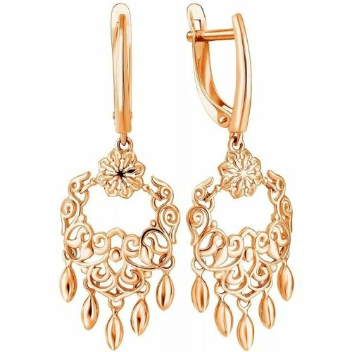 Серьги Салам, красное золото, 585 проба