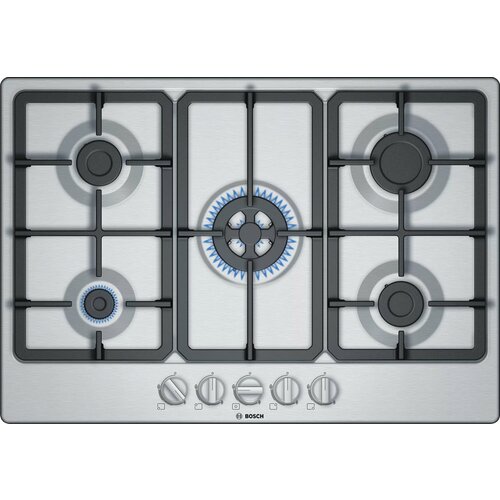Поверхность газовая BOSCH PGQ7B5B90 серебристый 5-ти конф чугун гк WOK 4983000₽