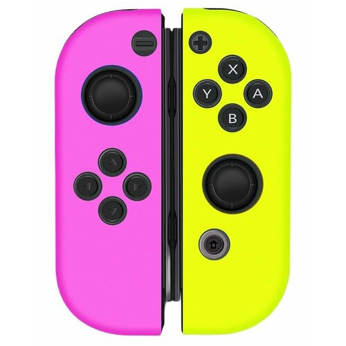 Силиконовые чехлы Switch Joy-Con Розовый+Желтый (2шт упаковка целофановый пакет) контроллер ring con для игры в ring fit pg ns1127 switch