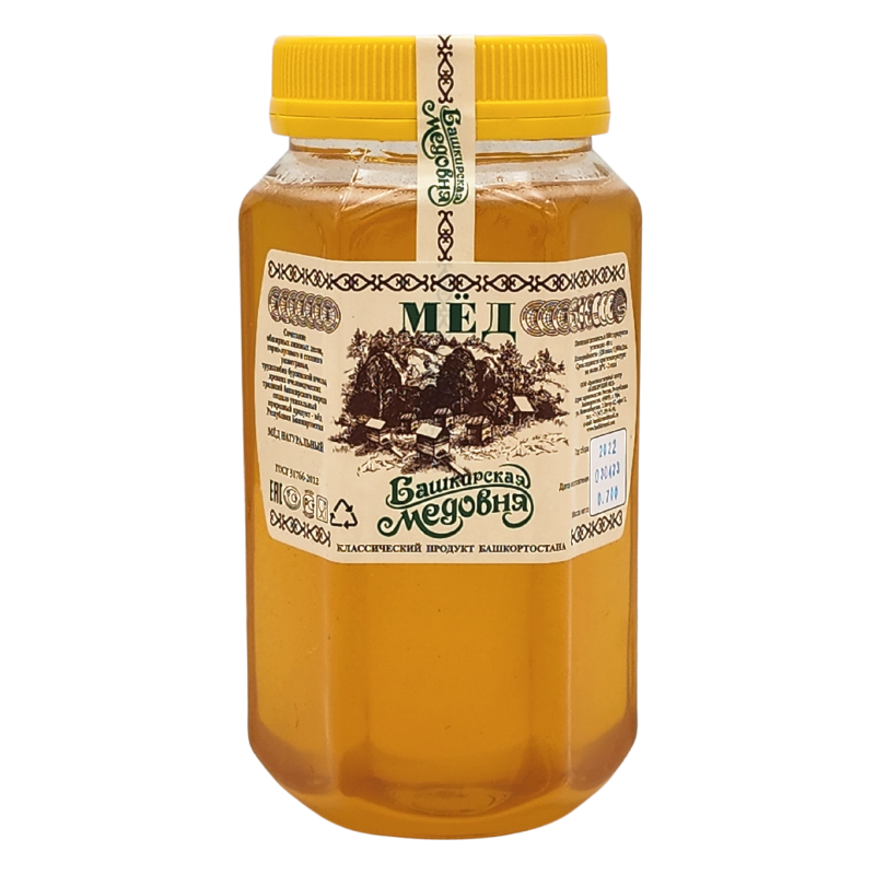 Мёд натуральный Башкирский подсолнечниковый "Башкирская медовня" 700 гр шестигранник
