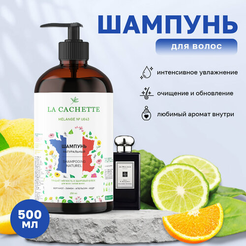 Шампунь для волос увлажняющий La Cachette U043 Oud & Bergamot, 500 мл, с дозатором шампунь для волос la cachette шампунь для волос спелая вишня черешня