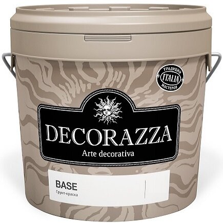 Грунт-Краска Decorazza Base 1.5кг Белая Акриловая для Внутренних Работ /Декоразза.