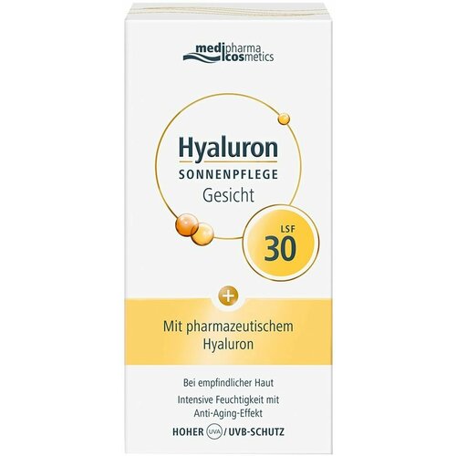 Крем для лица Medipharma cosmetics Hyaluron солнцезащитный SPF 30 50мл х3шт medipharma cosmetics hyaluron солнцезащитный крем для лица spf 30 50 мл