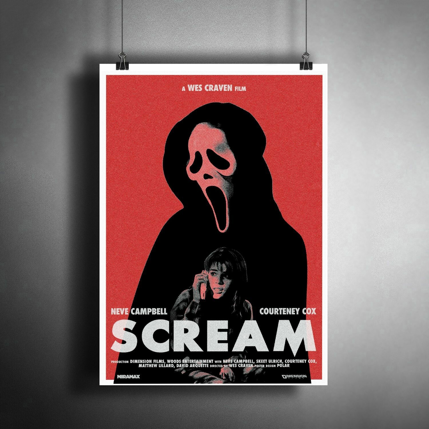 Постер плакат "Крик фильм ужасов. Хэллоуин" / Декор дома офиса комнаты квартиры детской A3 (297 x 420 мм)