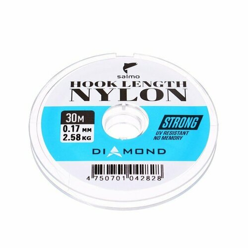 фото Леска монофильная salmo diamond hook length nylon, диаметр 0.17 мм, тест 2.58 кг, 30 м (комплект из 11 шт)