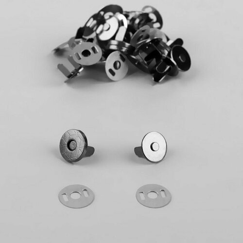Кнопки магнитные, d = 10 мм, 10 шт, цвет чёрный (комплект из 10 шт)