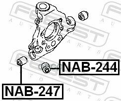 Nab-247_Сайлентблок Задней Цапфы! Nissan Murano Z51 10-14 Febest арт. NAB247