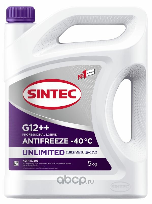 Антифриз, Sintec, 990566, Unlimited, фиолетовый, G12++, 5 л.