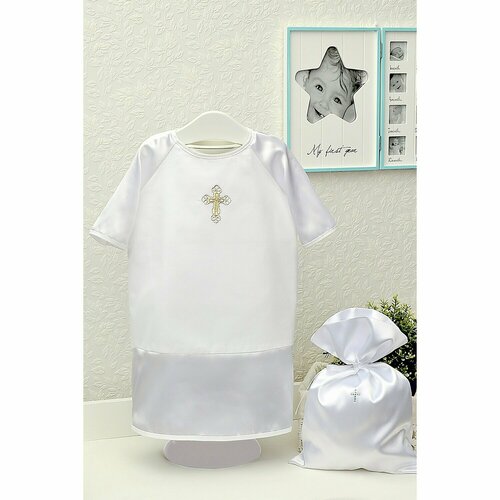 Крестильный набор Makkaroni Kids Георгий 2 предмета, для мальчика, цвет: Белый. 3-6 месудалить ПО задаче