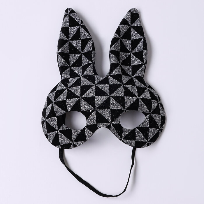 Карнавальная маска «Зайка» цвет серебряный