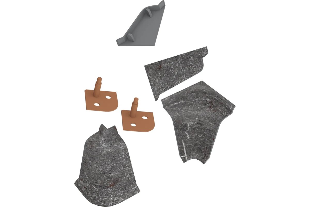 KORNER Комплект аксессуаров к LB 37 краш мрамор маркв сер 6074 20-37-9-M-6074