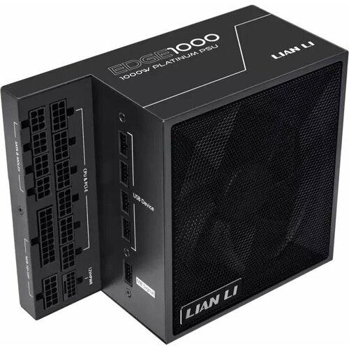 LIAN-LI Блок питания Lian-Li ATX 1000W EDGE1000 Gen5 80 platinum 204pin APFC 120mm fan 12xSATA Cab Manag RTL G9PEG1000BE00RU 29543₽