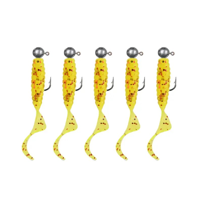 Джиг-крючки JYJ 5 шт, 1 г, 4 см Желтый, 1 bag, yellow