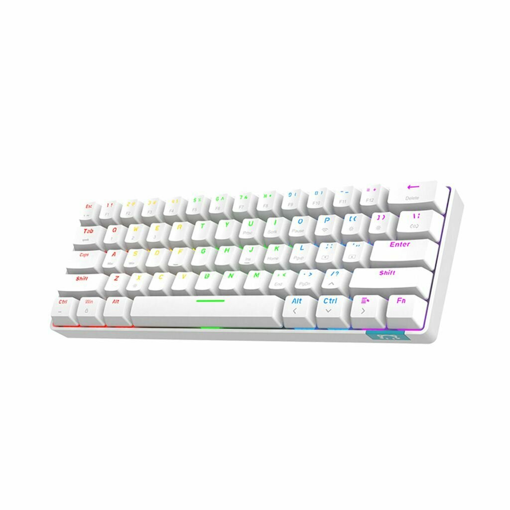 Двойной режим (Bluetooth-совместимость 5.0 + Type-C) Клавиатура с RGB-подсветкой Сверхтонкая 61-клавишная клавиатура для нескольких устройств для Windows