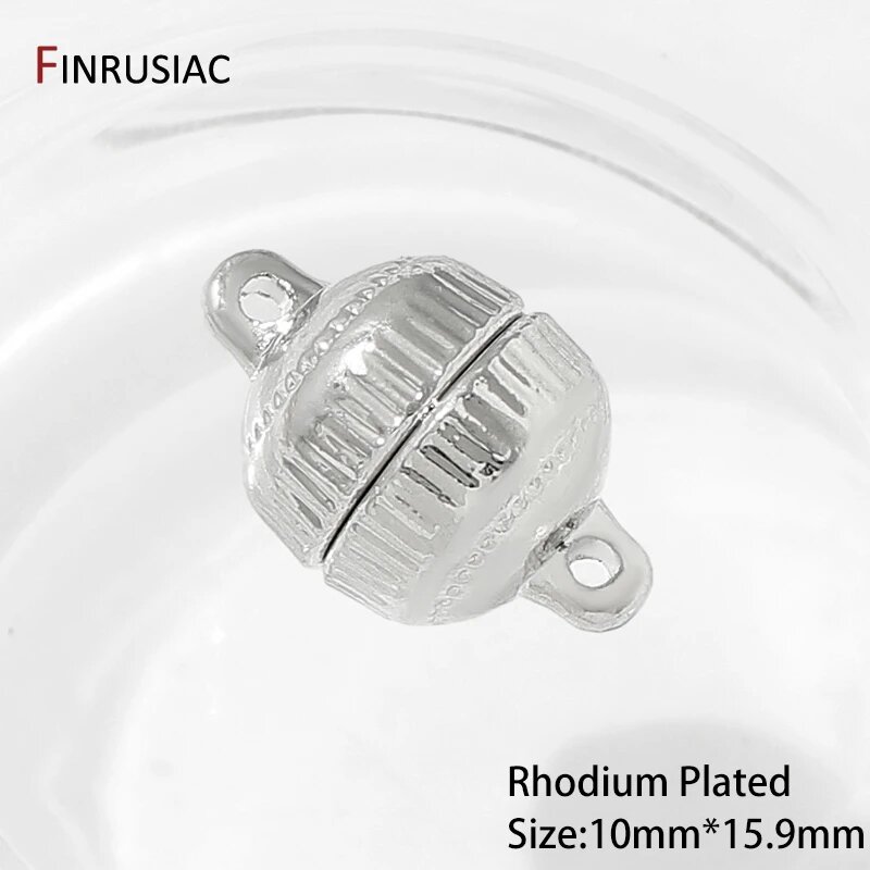 Магнитная застежка FINRUSIAC, Родий, 10x15.9 мм
