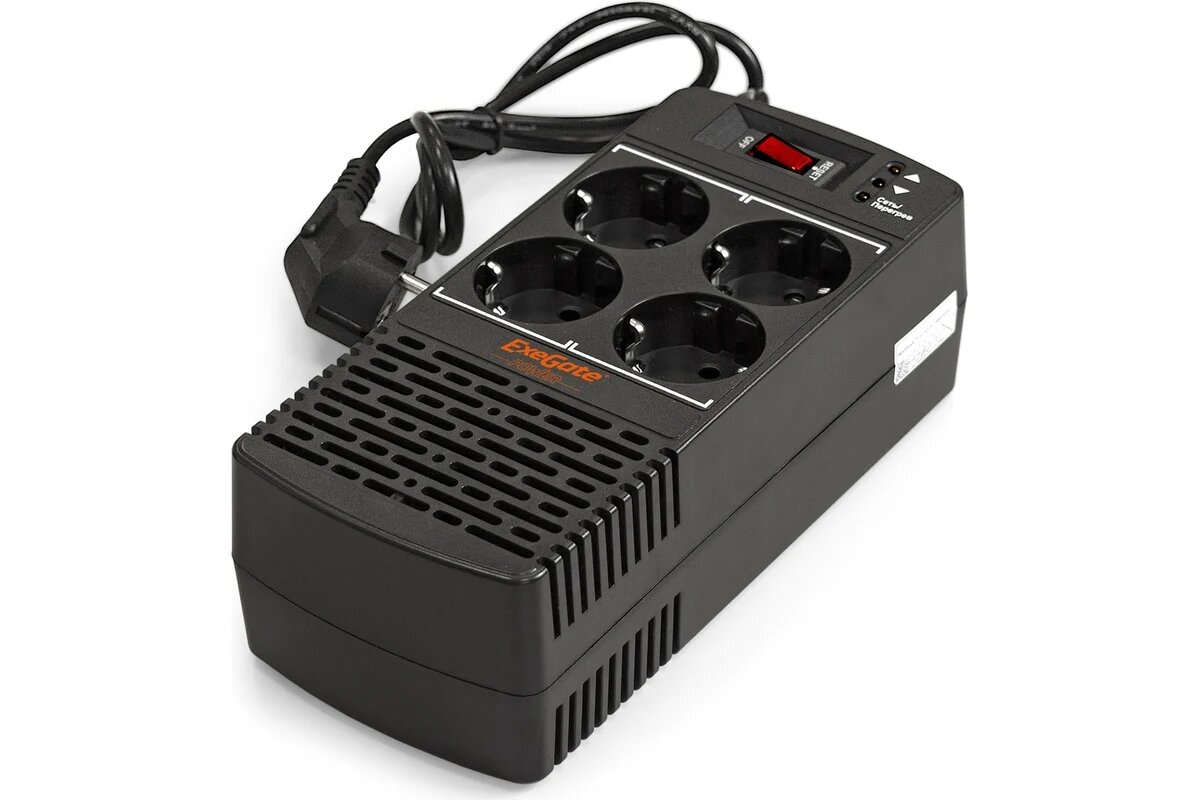 ExeGate Стабилизатор Power AD5000-1000 1000VA 500W диапазон 150 280В 4 евророзетки 285939