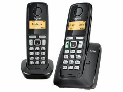 Радиотелефон Siemens Gigaset A220 DUO (2 радиотрубки в комплекте) black черный