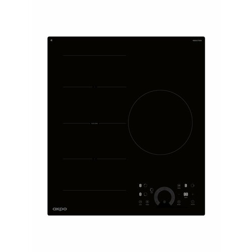 Индукционная варочная панель 3 конфорки встраиваемая непрерывного нагрева 45 см черная AKPO PIA 4593014K BL зона расширенного нагрева защита от выкипания 29990₽