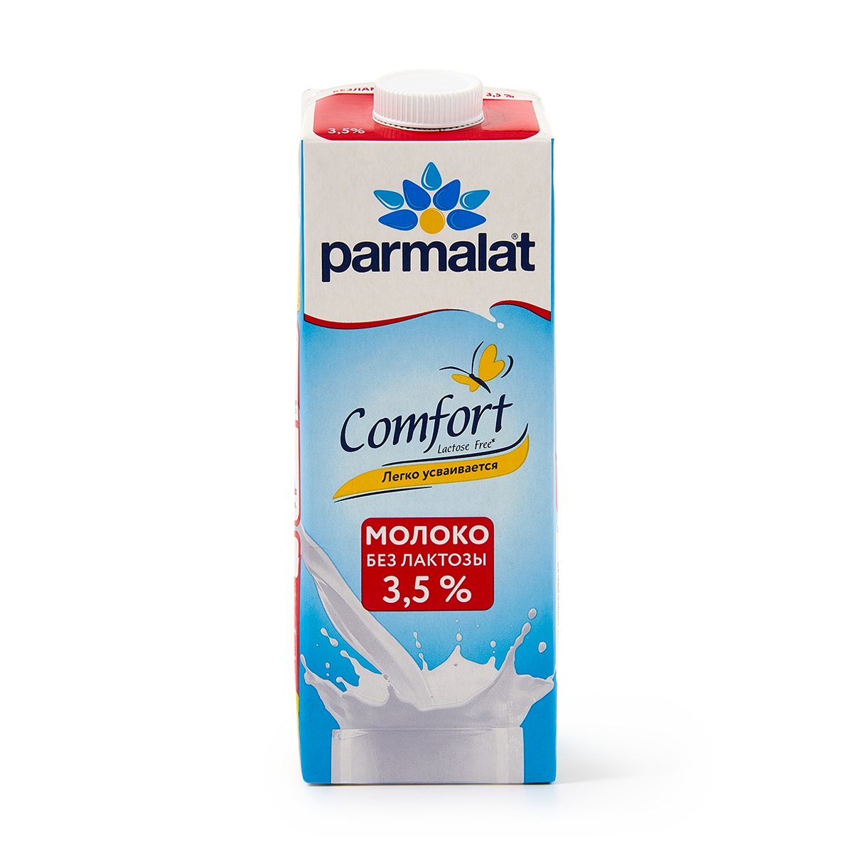 Молоко Parmalat Comfort, безлактозное, 3,5% жирности, тетра-пак, 1 л