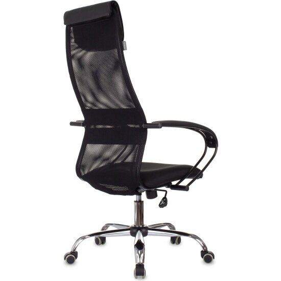 Кресло руководителя Бюрократ CH-607BS черный сетка/ткань крестов. металл хром
