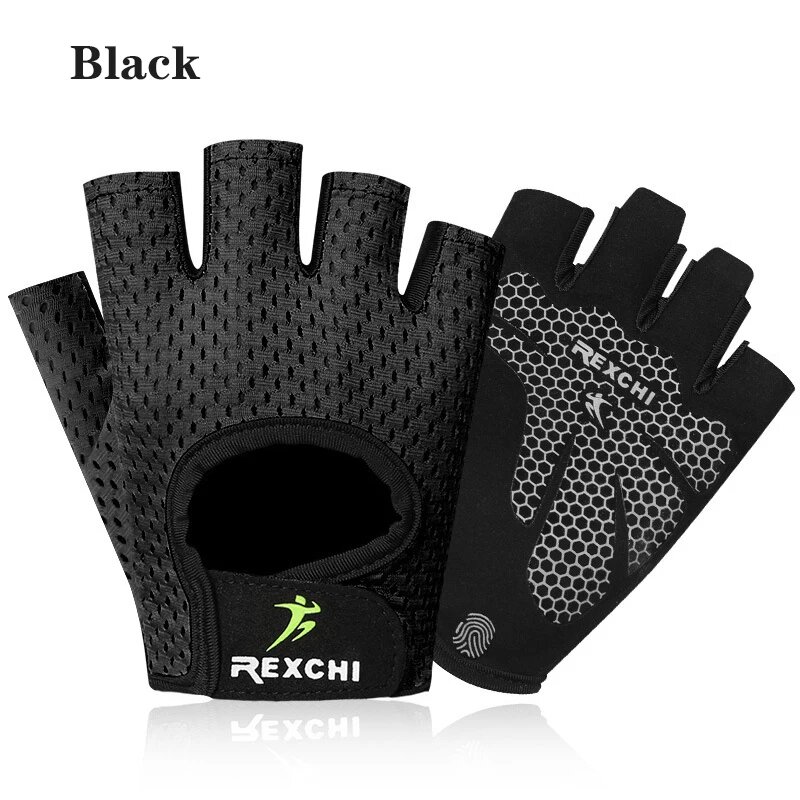 Профессиональные перчатки для фитнеса нескользящие спортивные перчатки для йоги полувосстанавливает мужские и женские подъемники защищают велосипедные аксессуары XL Черный Унисекс