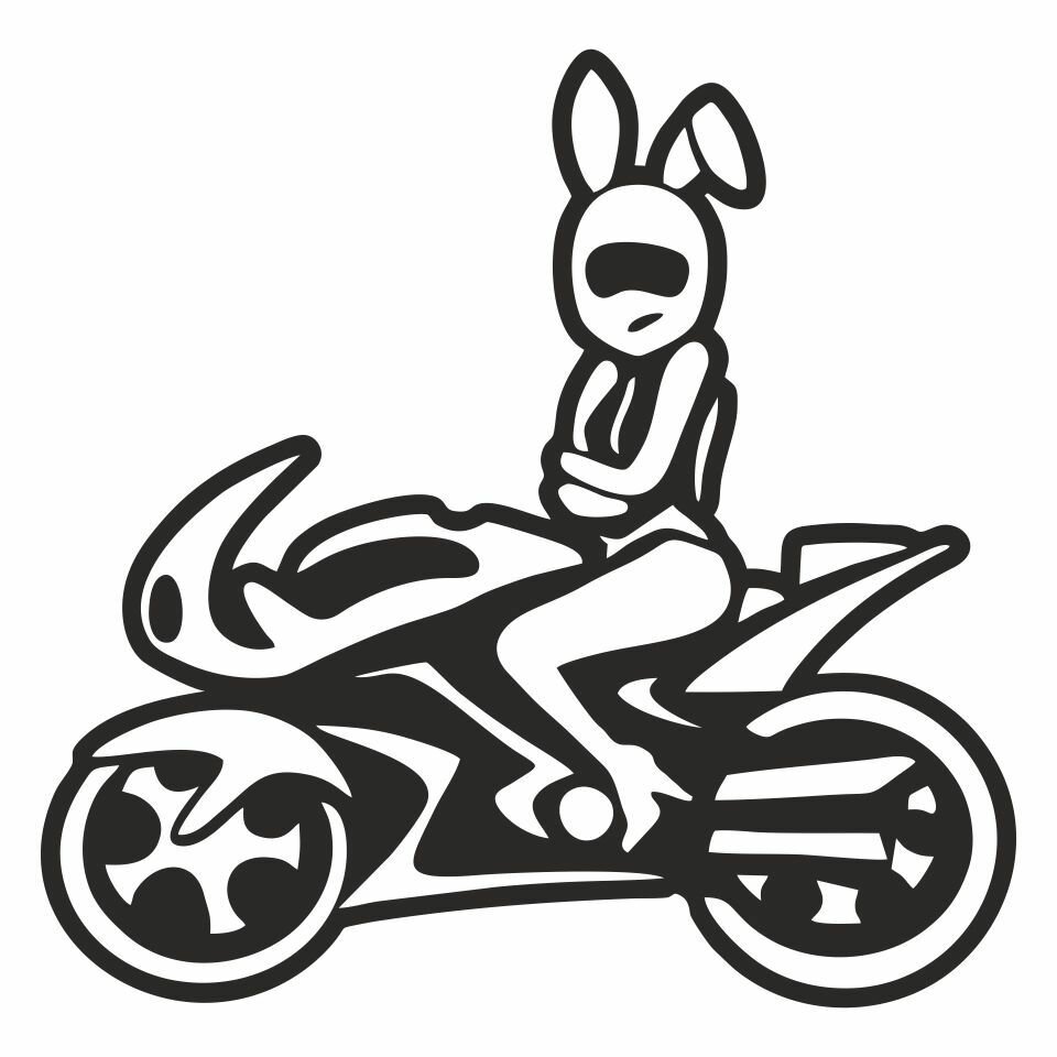 Наклейка на авто "Девушка на байке"