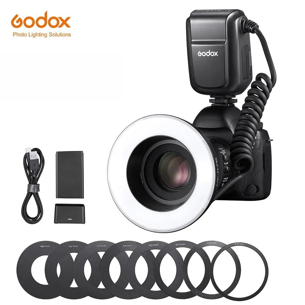 Godox MF-R76 КОЛЬЦО 76 5000K Macro LED Ring Light Вспышка Speedlite Для Фотоаппарата Sony Canon Nikon