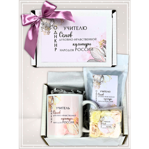 Подарочный сюрприз бокс чая с куружкой учителю математики на день рождения