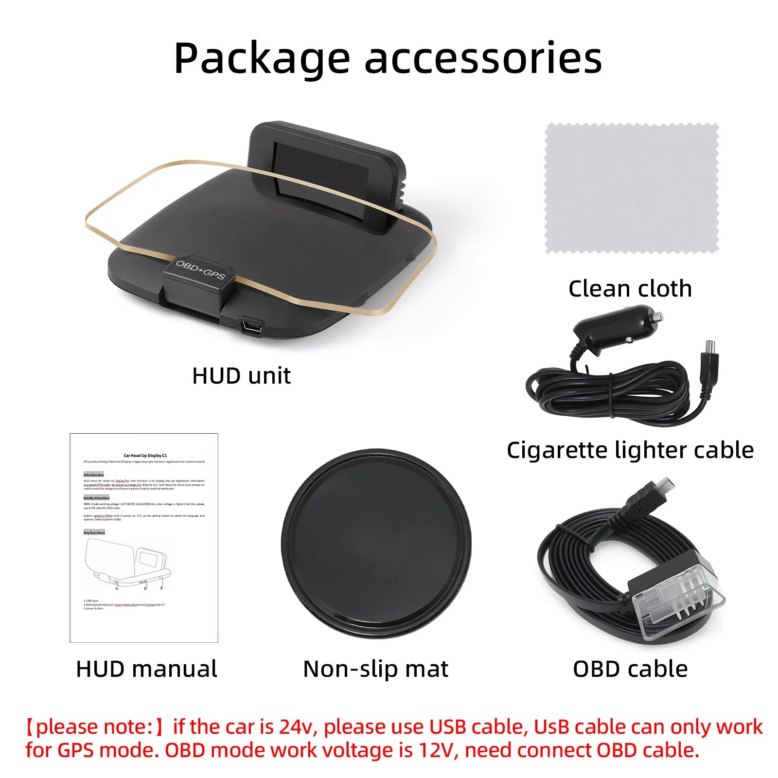 * OBD+GPS C1 Автомобильный проекционный дисплей для HUD Автомобильный спидометр Температура воды KMH MPH Скорость оборотов Вольт Предупреждение Plug and Play, C1