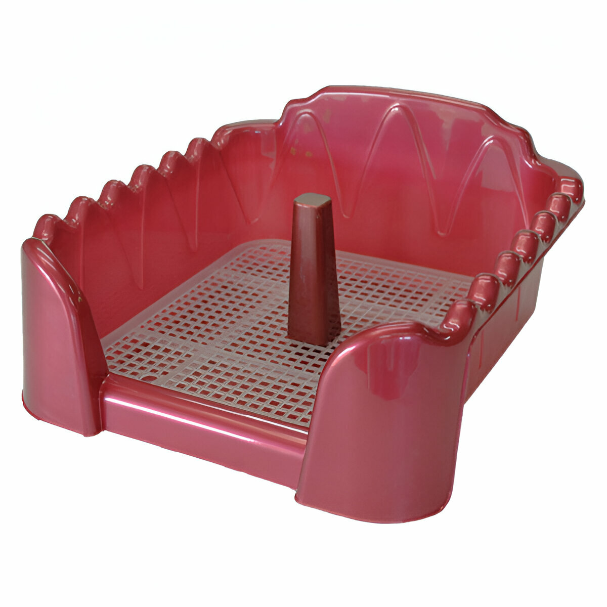 Туалет-лоток для собак HOMEPET cо столбиком (60см х 40см) зелёный перламутр