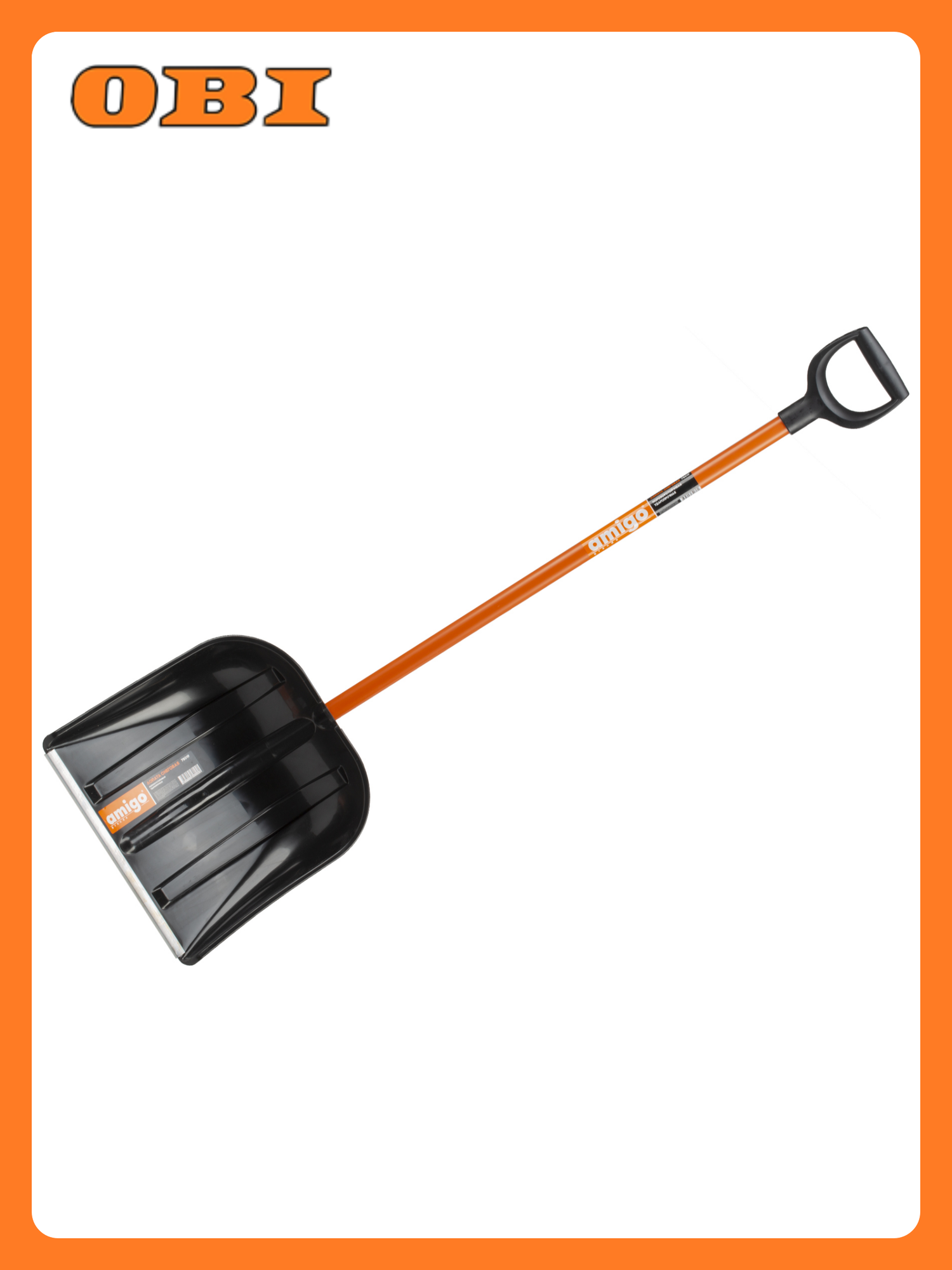 Лопата для снега AMIGO 78019. Ковш 42 см. полипропилен. Стальной черенок