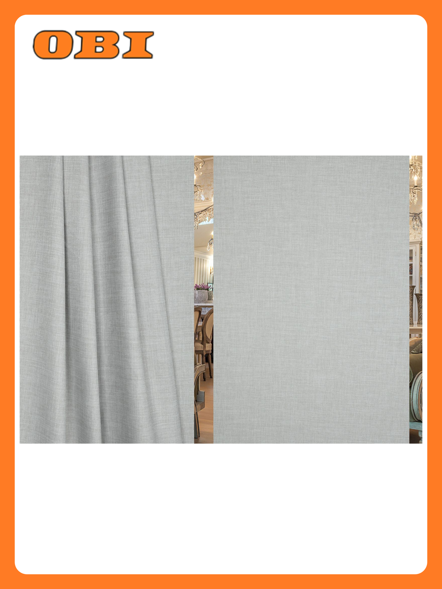 Ткань портьерная лен однотонный 119873 серый 280 см