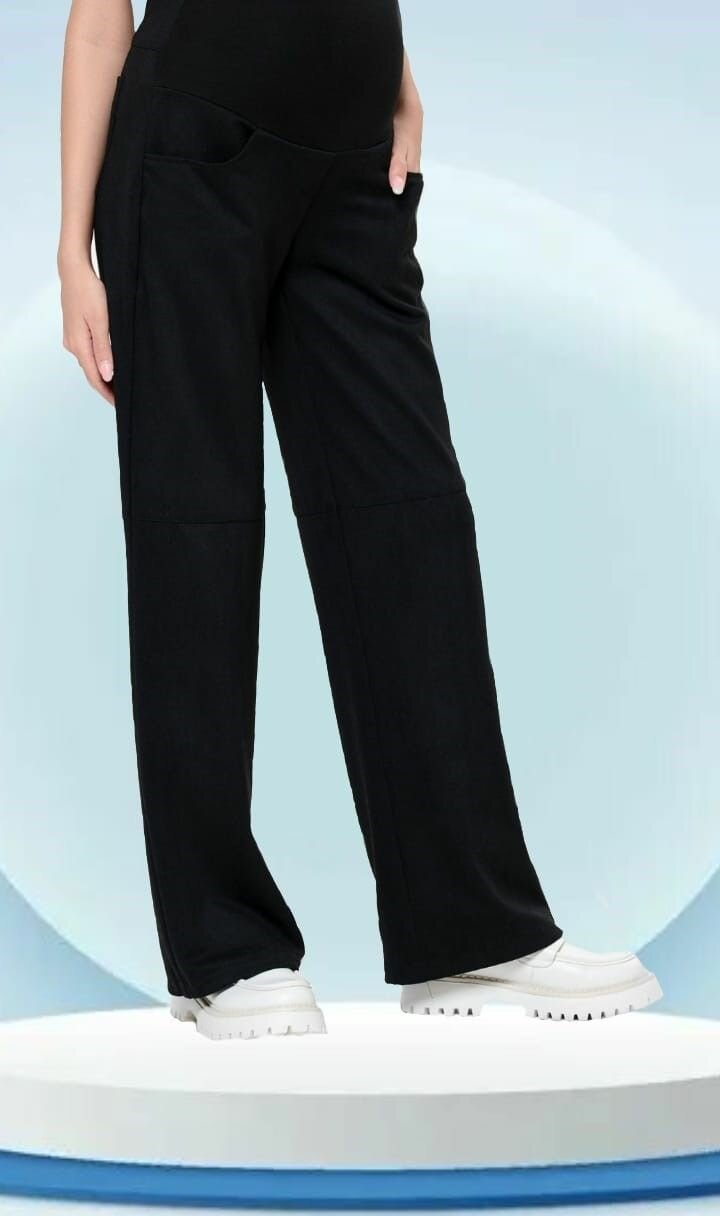 Брюки палаццо  для беременных палаццо размер 54 черный Черный