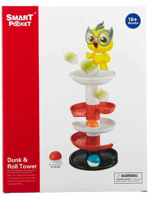 Развивающая игрушка Smart Pocket Башня горка с шариками, желтый/белый/красный